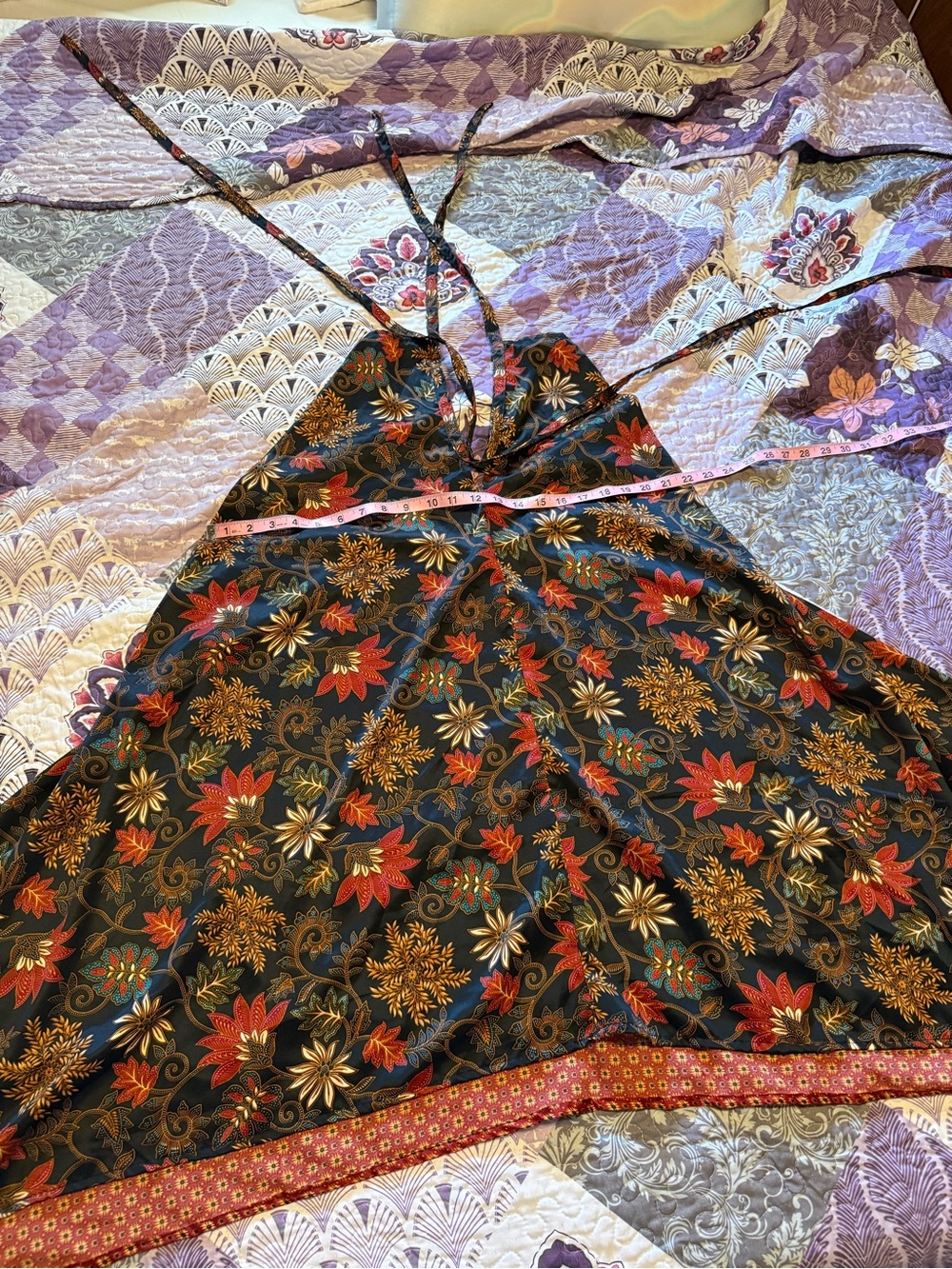 100% handmade silk halter dress